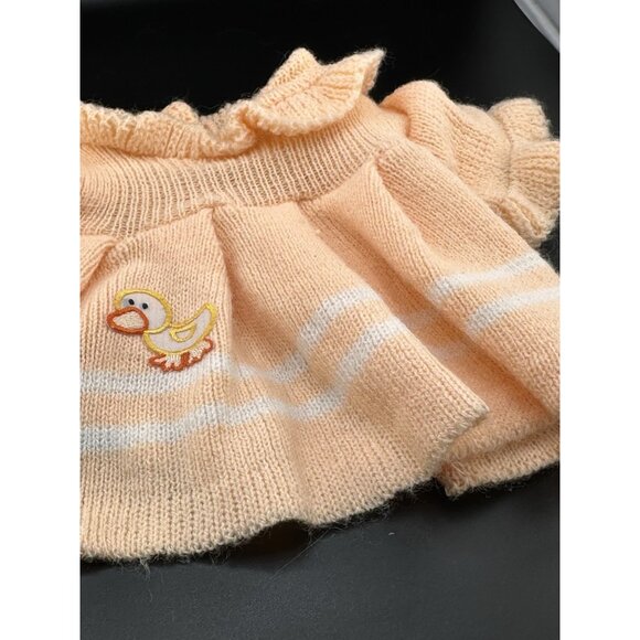 VTG Cabbage Patch Kids Peach Ducky Dress Top Doll CPK Knit Outfit 1983 Coleco - Picture 6 of 10